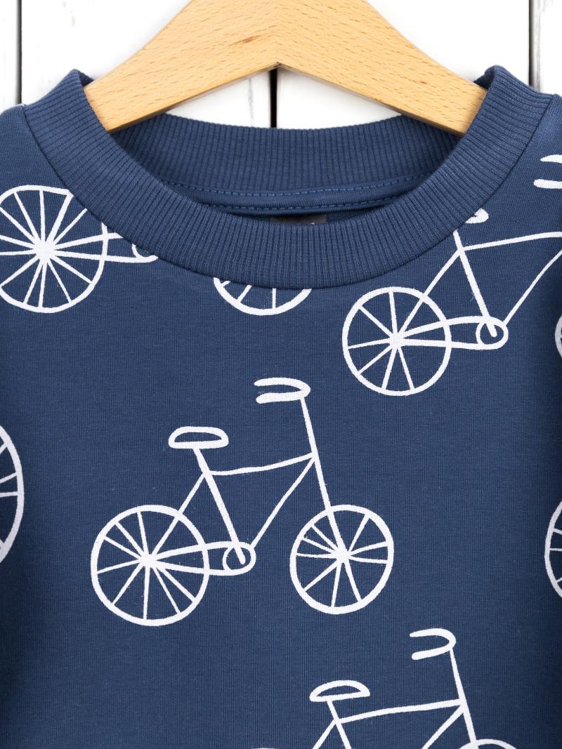 картинка Джемпер для мальчика Baby Boom Д43/1-Ф Б105 Белые велосипеды на синем от магазина детских товаров ALiSa