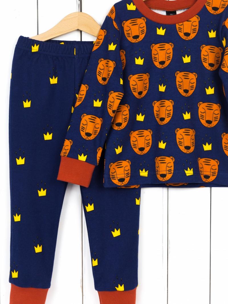 картинка Пижама для мальчика Baby Boom КС14/4-И Тигры + короны терра от магазина детских товаров ALiSa