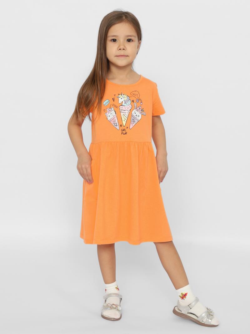 картинка Платье для девочки Cherubino CSKG 63560-29-372 Оранжевый от магазина детских товаров ALiSa