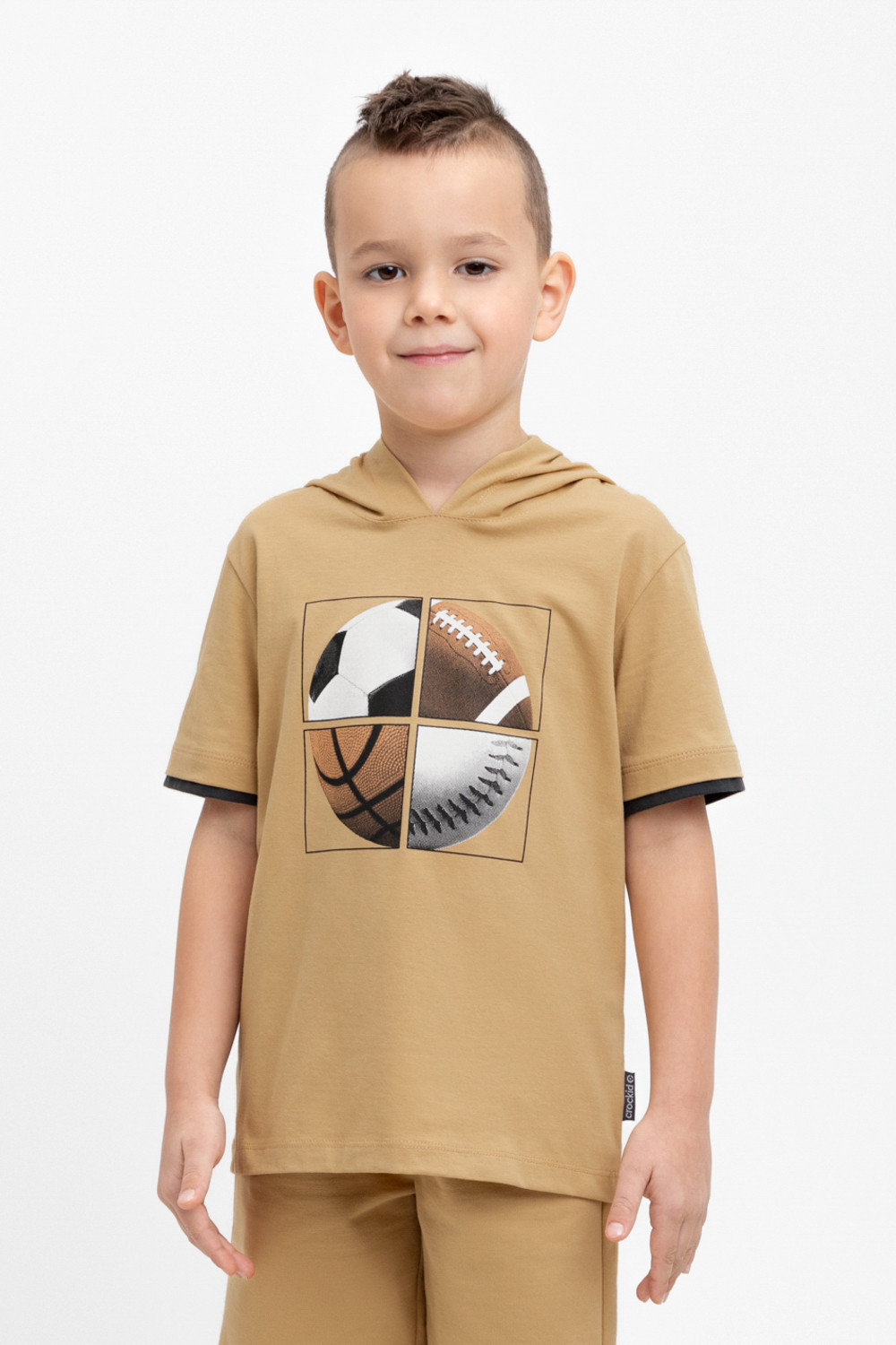 картинка Футболка для мальчика Crockid КР 302305 светло-коричневый к440 от магазина детских товаров ALiSa