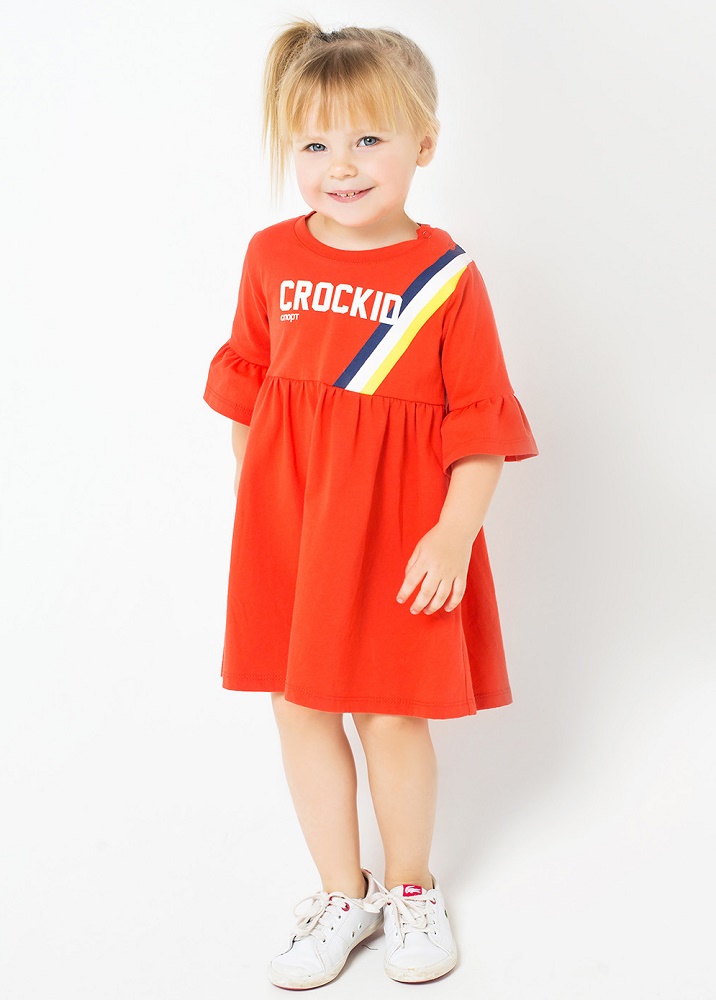картинка Платье для девочки Crockid КР 5496 ярко-красный1 к197 от магазина детских товаров ALiSa