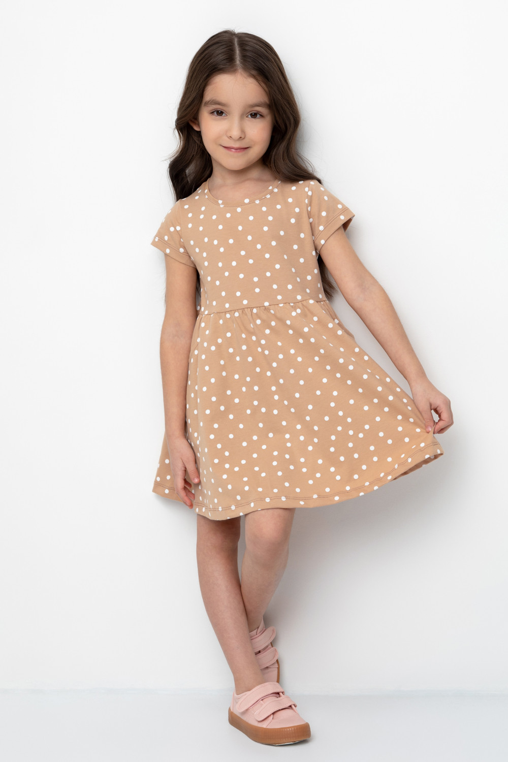 картинка Платье для девочки Crockid К 5644 итальянский песок, горошки от магазина детских товаров ALiSa