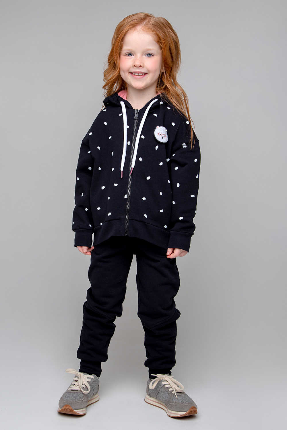 картинка Куртка для девочки Crockid КР 301852 черный, маленькие мазки к343 от магазина детских товаров ALiSa