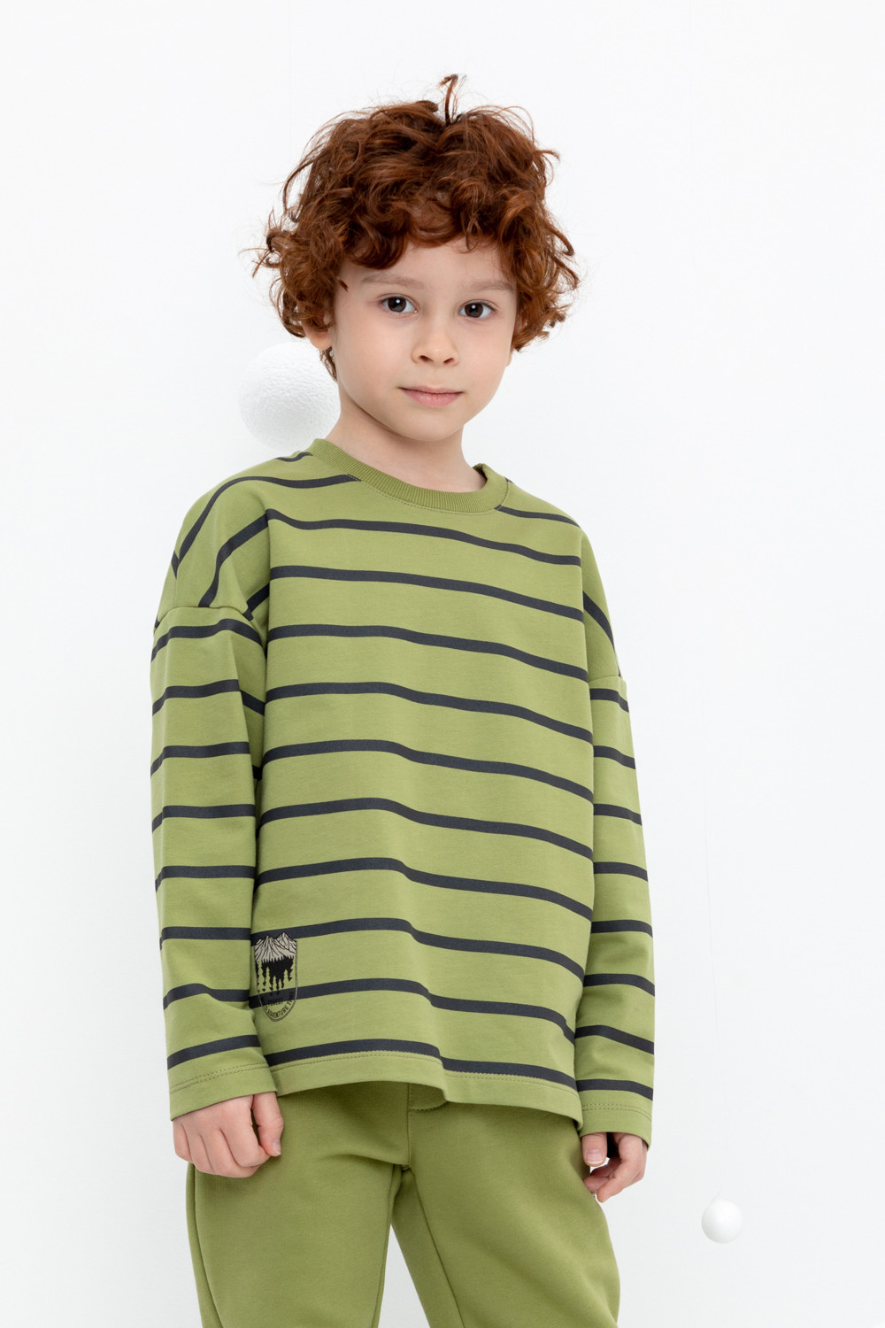 картинка Джемпер для мальчика Crockid КР 302242 фисташка, полоска к428 от магазина детских товаров ALiSa