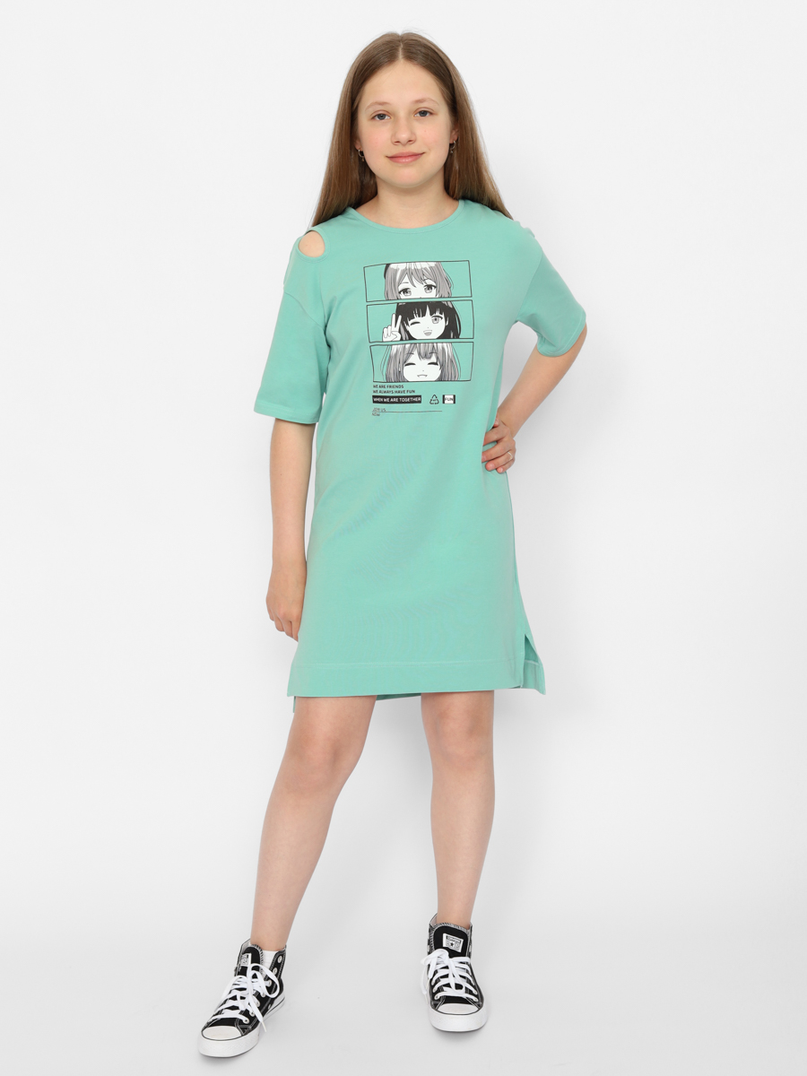 картинка Платье для девочки Cherubino CSJG 63593-37-379 Зеленый от магазина детских товаров ALiSa