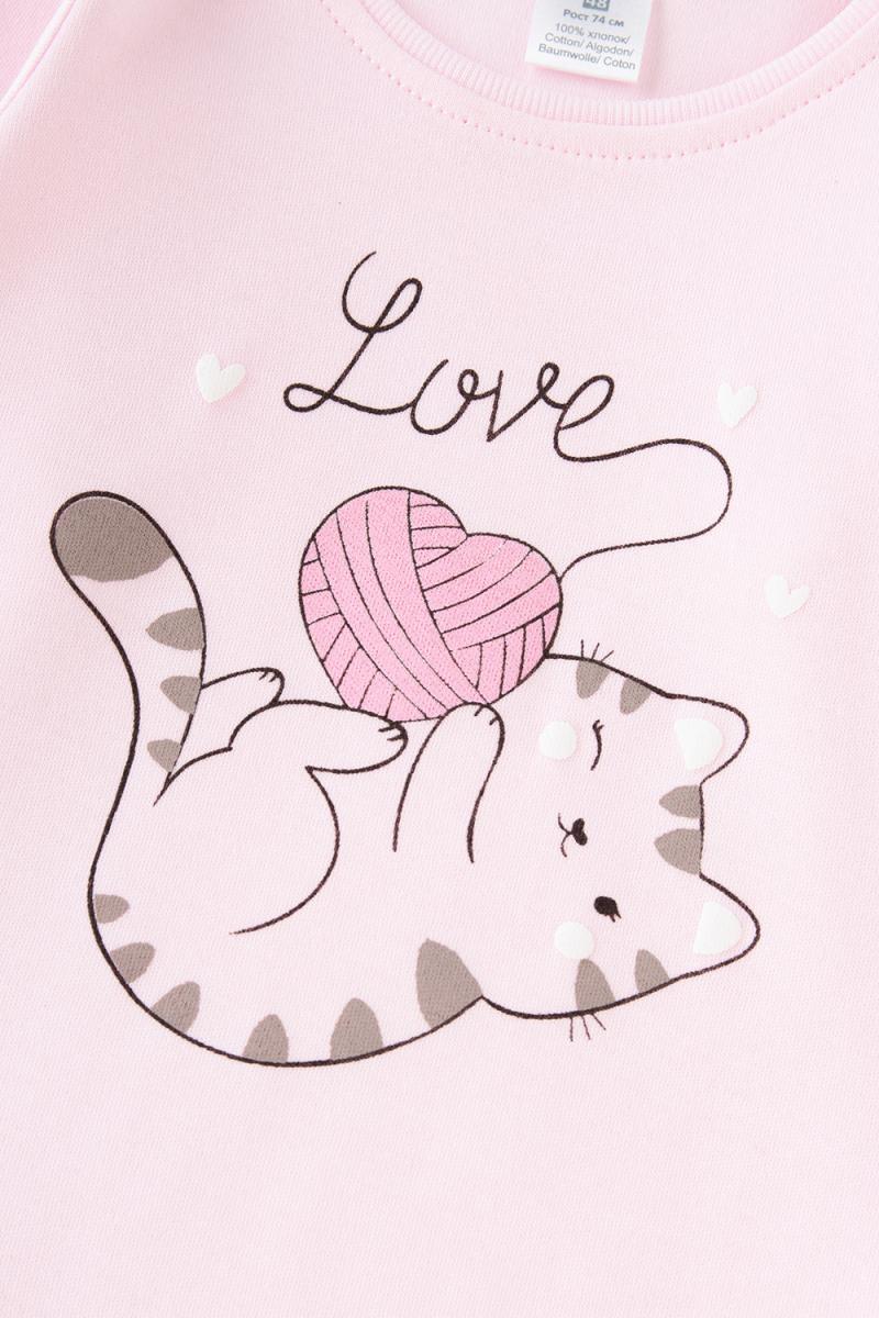 картинка Полукомбинезон для девочки Crockid К 6293 нежно-розовый (леопардовый котенок) от магазина детских товаров ALiSa
