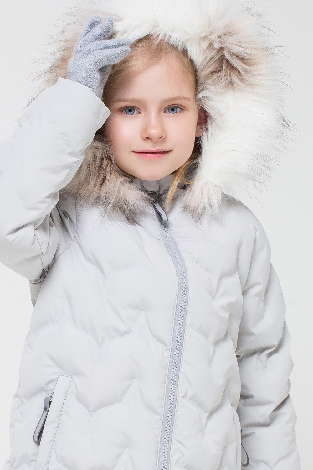картинка Куртка зимняя удлиненная для девочки Crockid ВК 38034/2 ГР от магазина детских товаров ALiSa