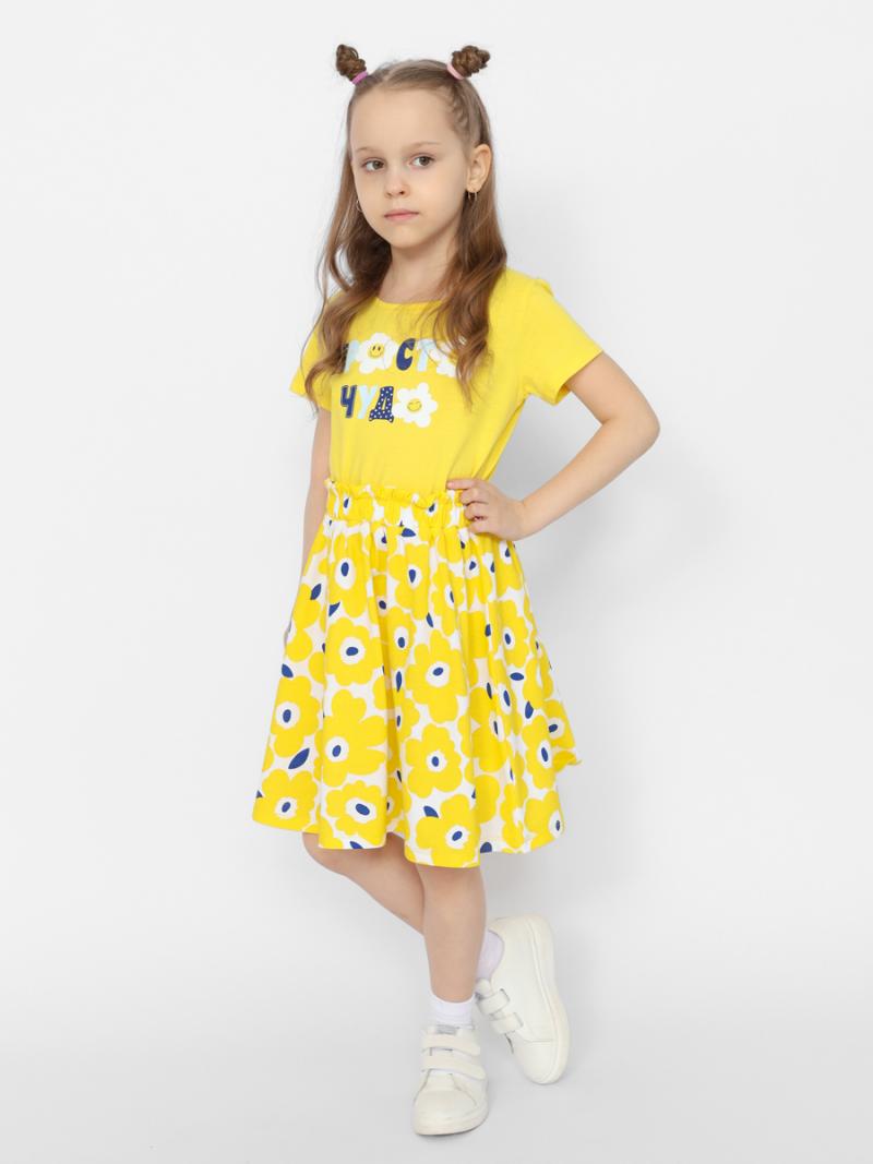 картинка Платье для девочки Cherubino CSKG 63582-30-373 Желтый от магазина детских товаров ALiSa
