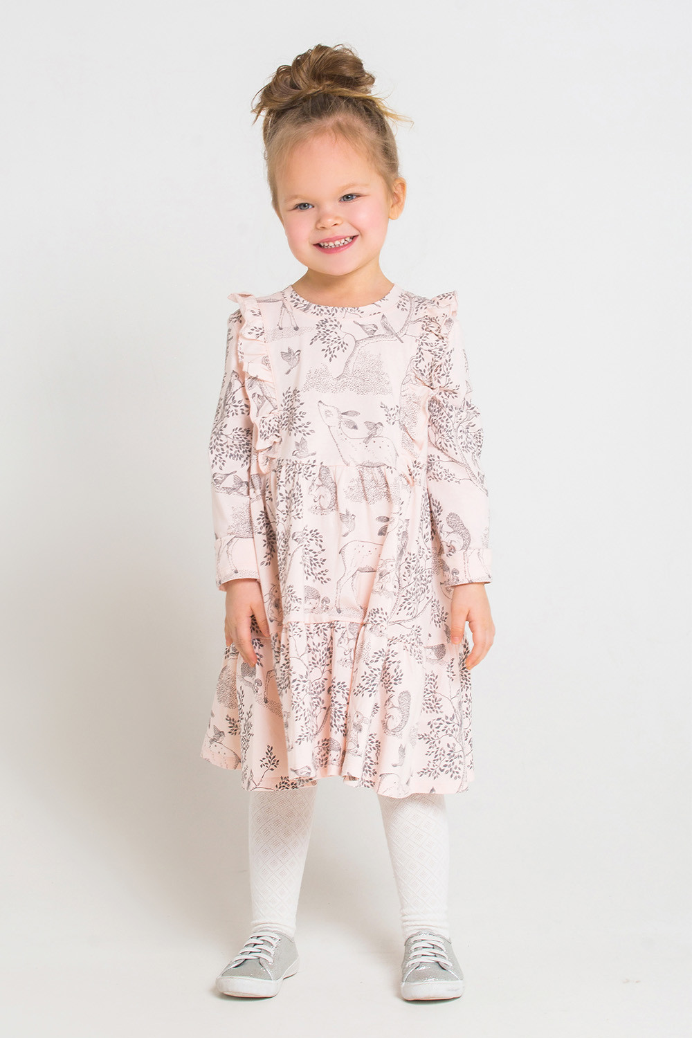 картинка Платье для девочки Crockid КР 5557 светло-розовый, лесной мир к219 от магазина детских товаров ALiSa