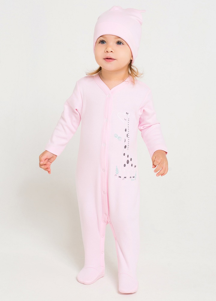 картинка Комбинезон для девочки Crockid К 6025 розовое облако (звери саванны) от магазина детских товаров ALiSa