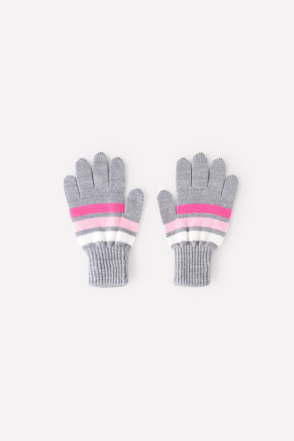 картинка Перчатки для девочки Crockid КВ 10006 светло-серый меланж, розовый от магазина детских товаров ALiSa