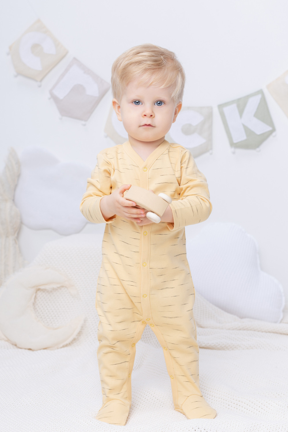 картинка Комбинезон детский Crockid К 6025-2 зоопарк, эффект меланжа (желтый) от магазина детских товаров ALiSa