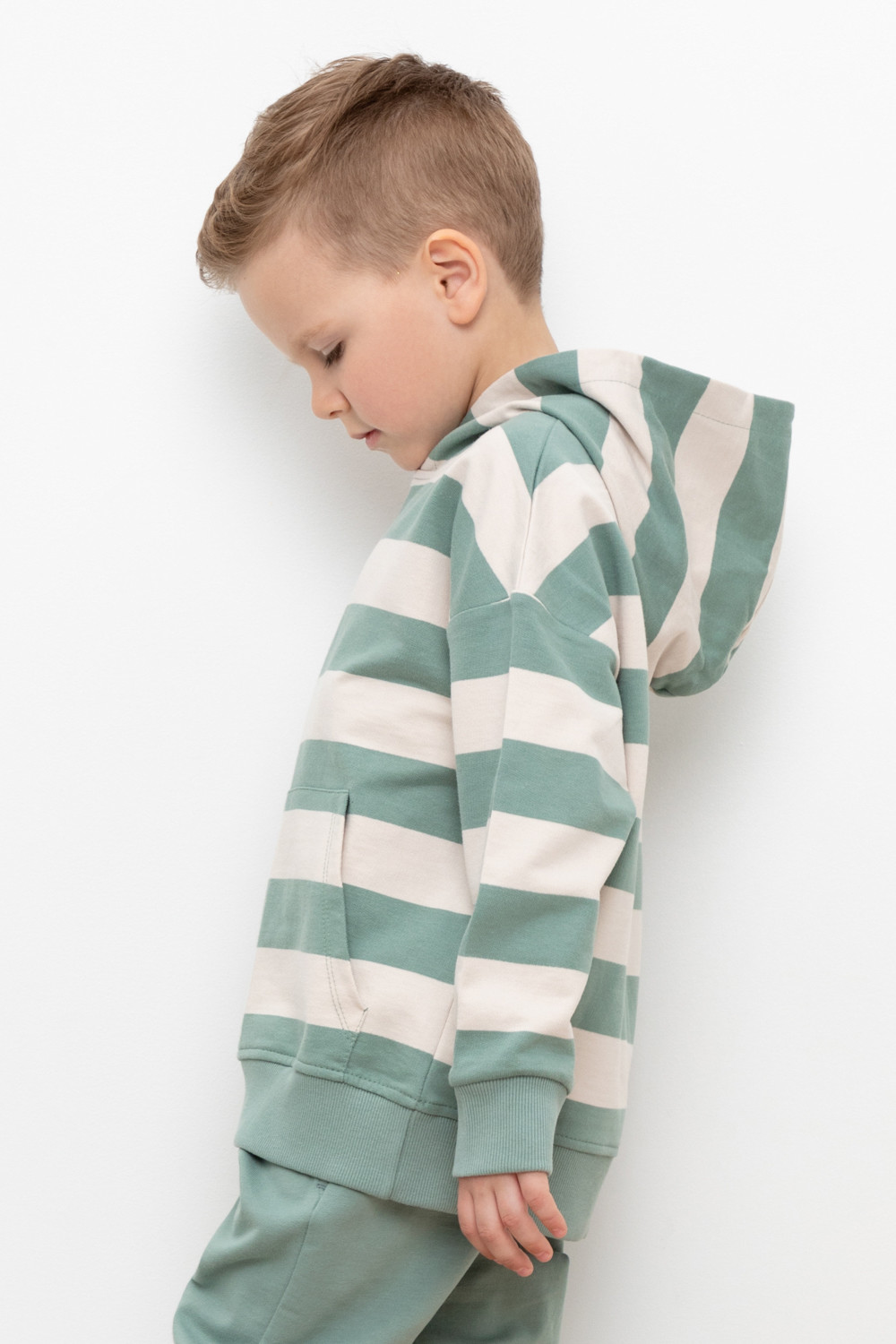 картинка Джемпер для мальчика Crockid КР 302236 бежевый, полынь, полоска к424 от магазина детских товаров ALiSa