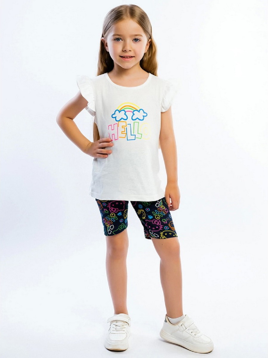 картинка Комплект для девочки Youlala YLA 7005100103 Белый, Черно-синий от магазина детских товаров ALiSa
