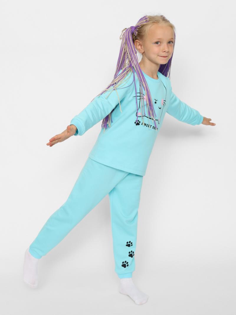 картинка Пижама для девочки Cherubino CWKG 50152-40 Бирюзовый от магазина детских товаров ALiSa
