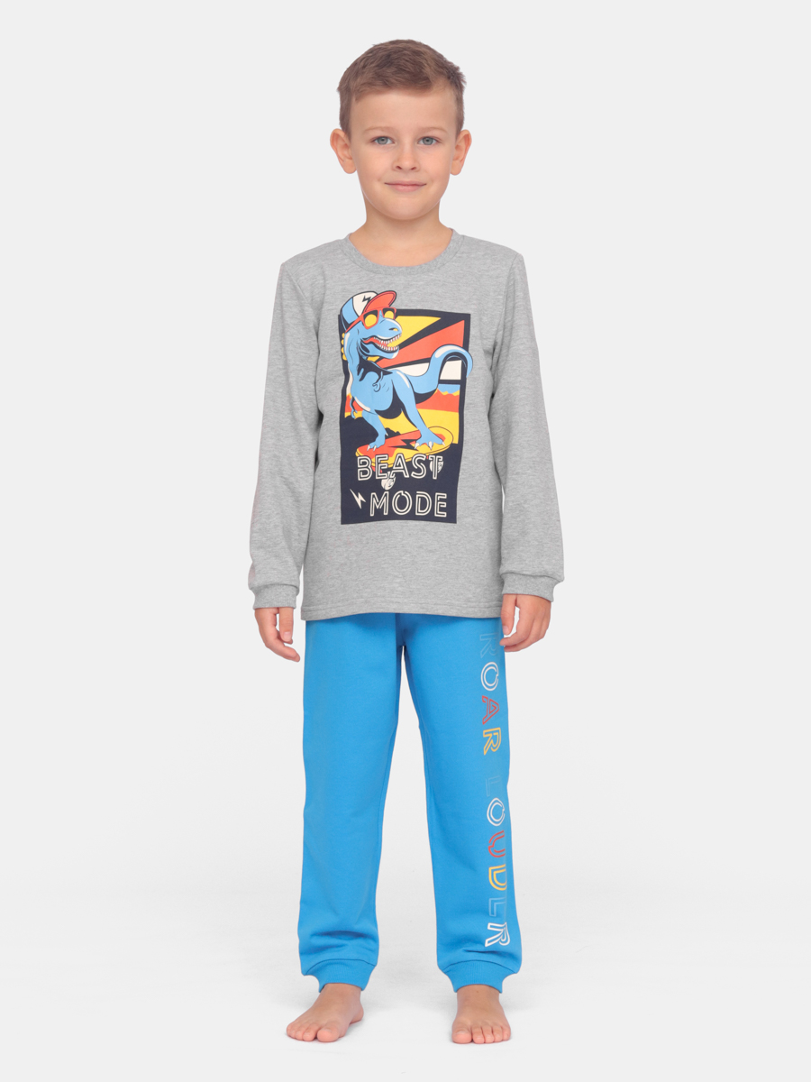 картинка Пижама для мальчика Cherubino CSKB 50079-11 Светло-серый меланж от магазина детских товаров ALiSa