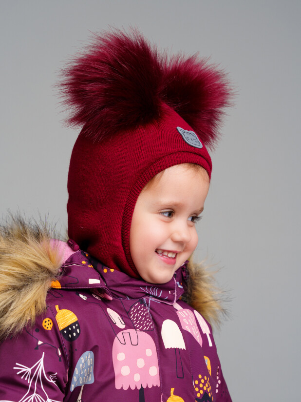 картинка Шлем утепленный для девочки PL 32329040 Бордовый от магазина детских товаров ALiSa