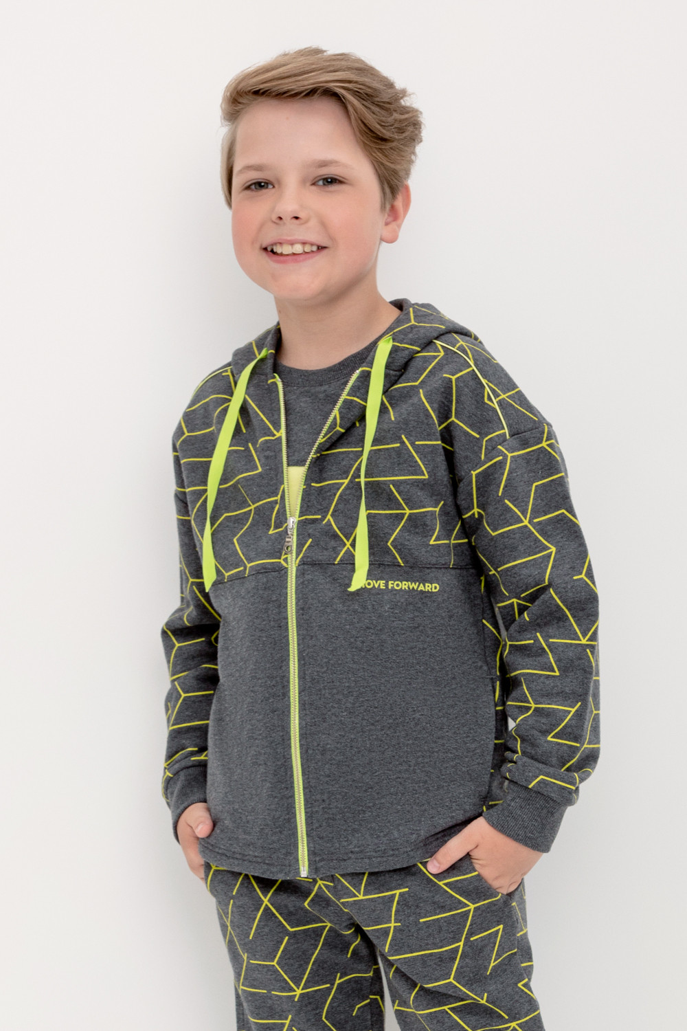 картинка Куртка для мальчика Crockid КР 302226 темно-серый меланж к422 от магазина детских товаров ALiSa