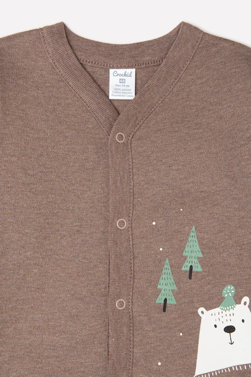 картинка Комбинезон для мальчика Crockid К 6025 коричневый меланж (зима в лесу) от магазина детских товаров ALiSa