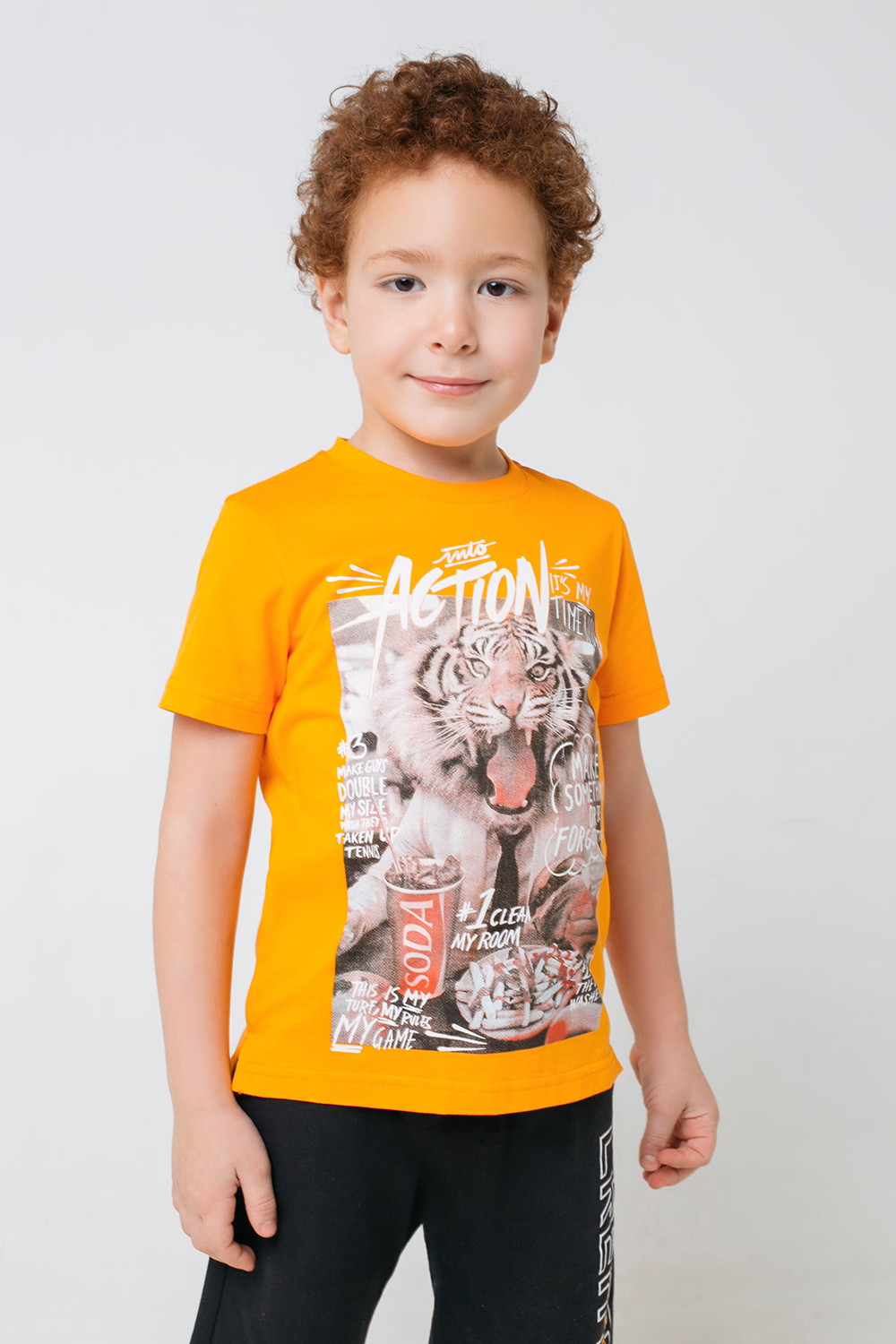 картинка Футболка для мальчика Crockid КР 301442 неоново-оранжевый к296 от магазина детских товаров ALiSa
