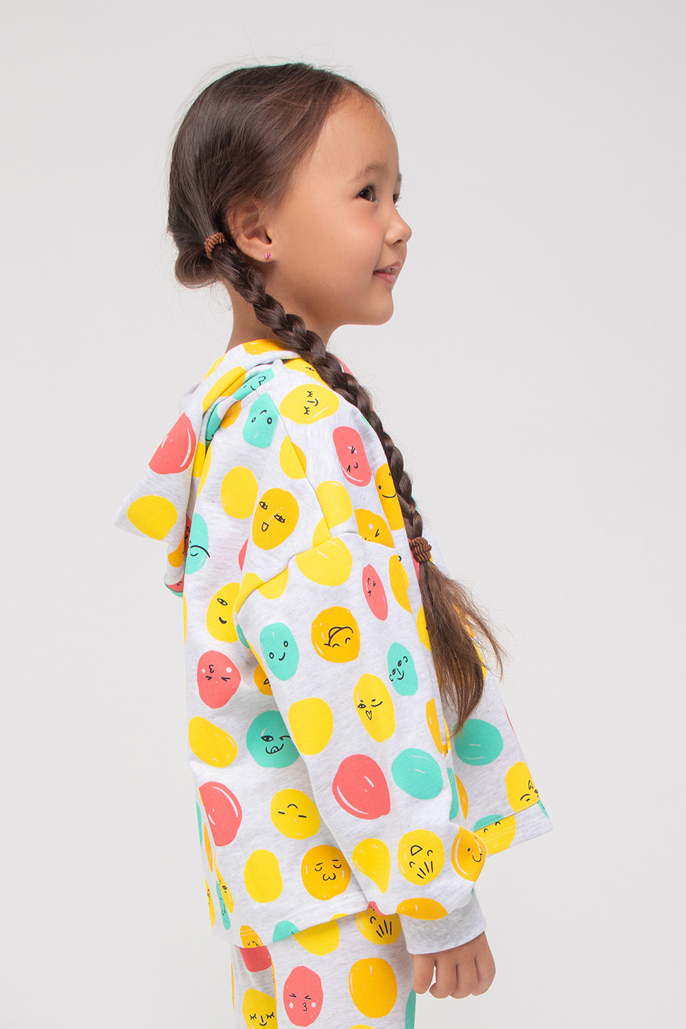 картинка Джемпер для девочки Crockid К 301743 светло-серый меланж, шарики-улыбки к1286 от магазина детских товаров ALiSa