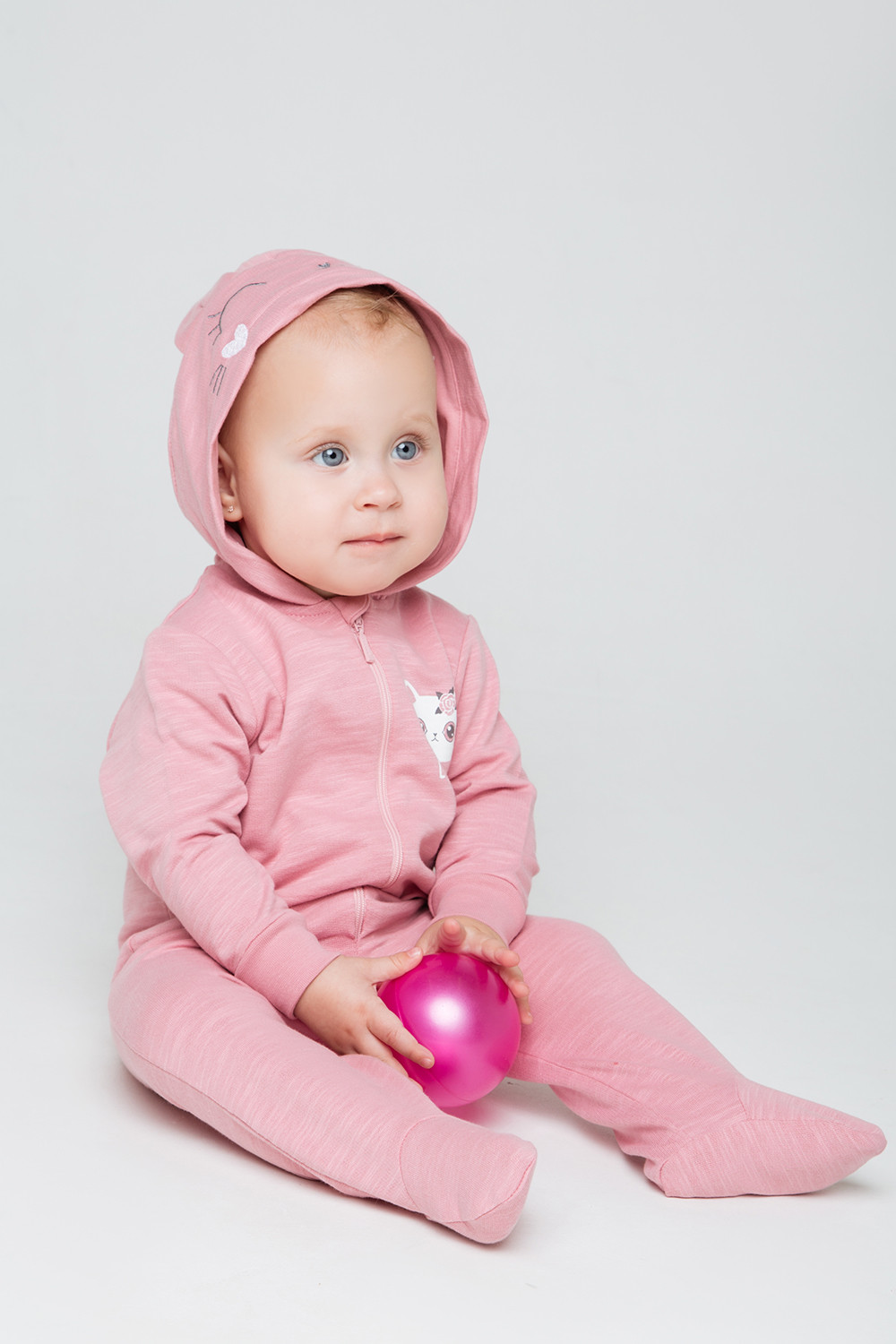 картинка Комбинезон для девочки Crockid К 6432 розовый зефир (кошечки и цветочки) от магазина детских товаров ALiSa