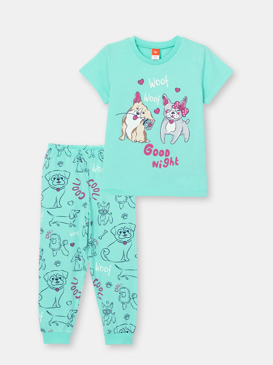 картинка Пижама для девочки Cherubino CSKG 50058-38 Ментоловый от магазина детских товаров ALiSa