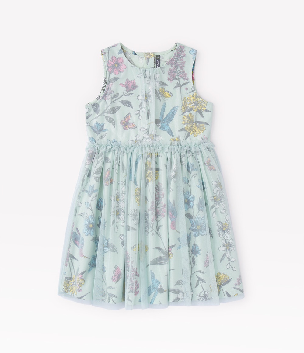 картинка Платье для девочки Crockid КР 5674 дымчатый нефрит, колибри к279 от магазина детских товаров ALiSa