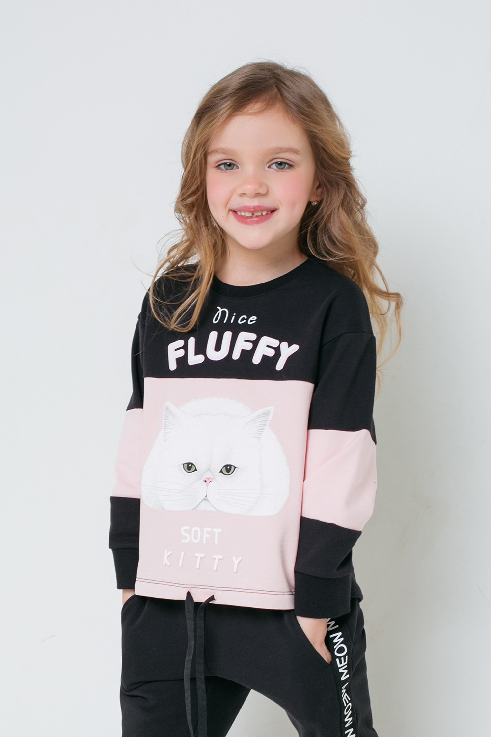 картинка Джемпер для девочки Crockid КР 301505 черный, светло-розовый к313 от магазина детских товаров ALiSa