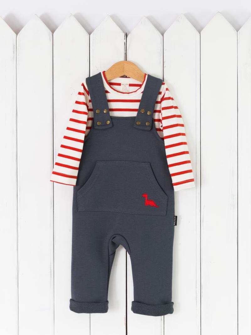 картинка Комплект для мальчика Baby Boom BB КД385/2 Полоса красная + тёмно-серый от магазина детских товаров ALiSa