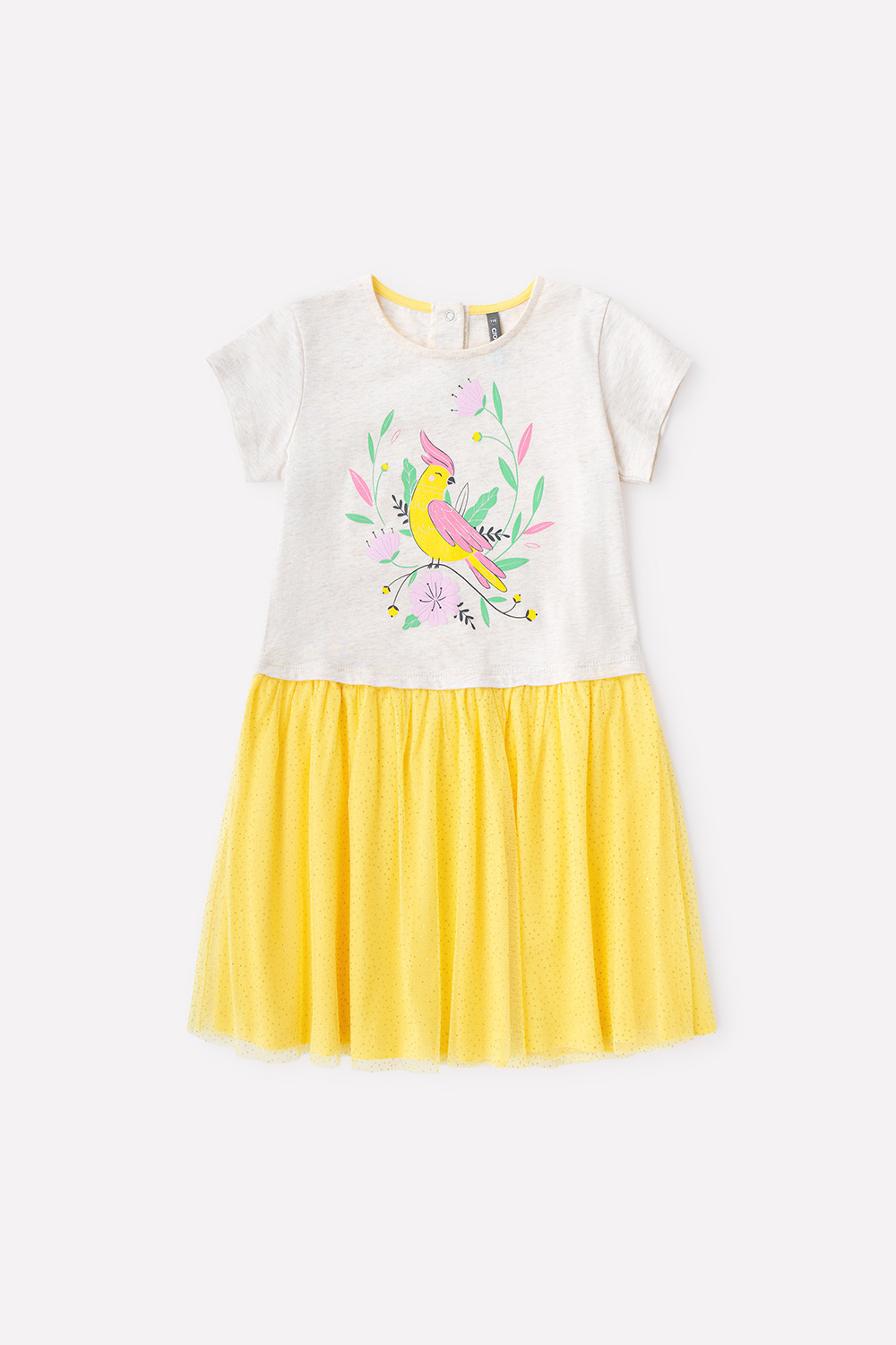 картинка Платье для девочки Crockid КР 5743 светло-бежевый меланж, солнечный к333 от магазина детских товаров ALiSa