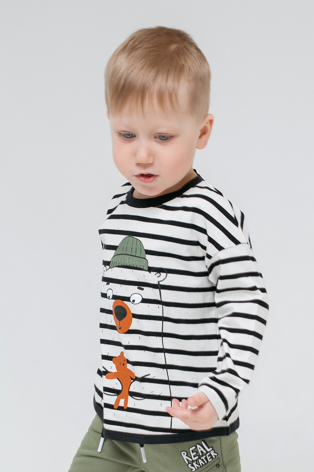 картинка Джемпер для мальчика Crockid КР 301465 суровый, черный полоска к302 от магазина детских товаров ALiSa