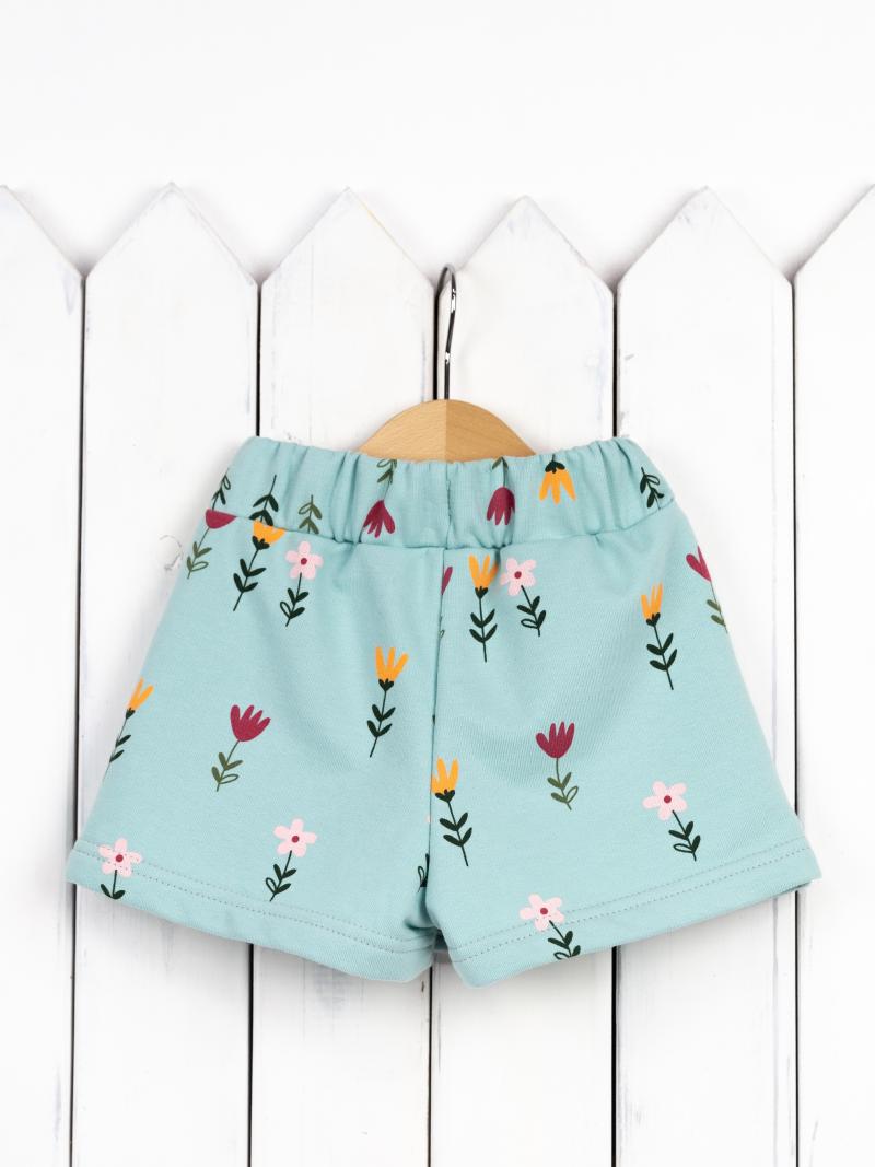 картинка Юбка-шорты для девочки Baby Boom П100/1-Ф Б106 цветы на мяте от магазина детских товаров ALiSa