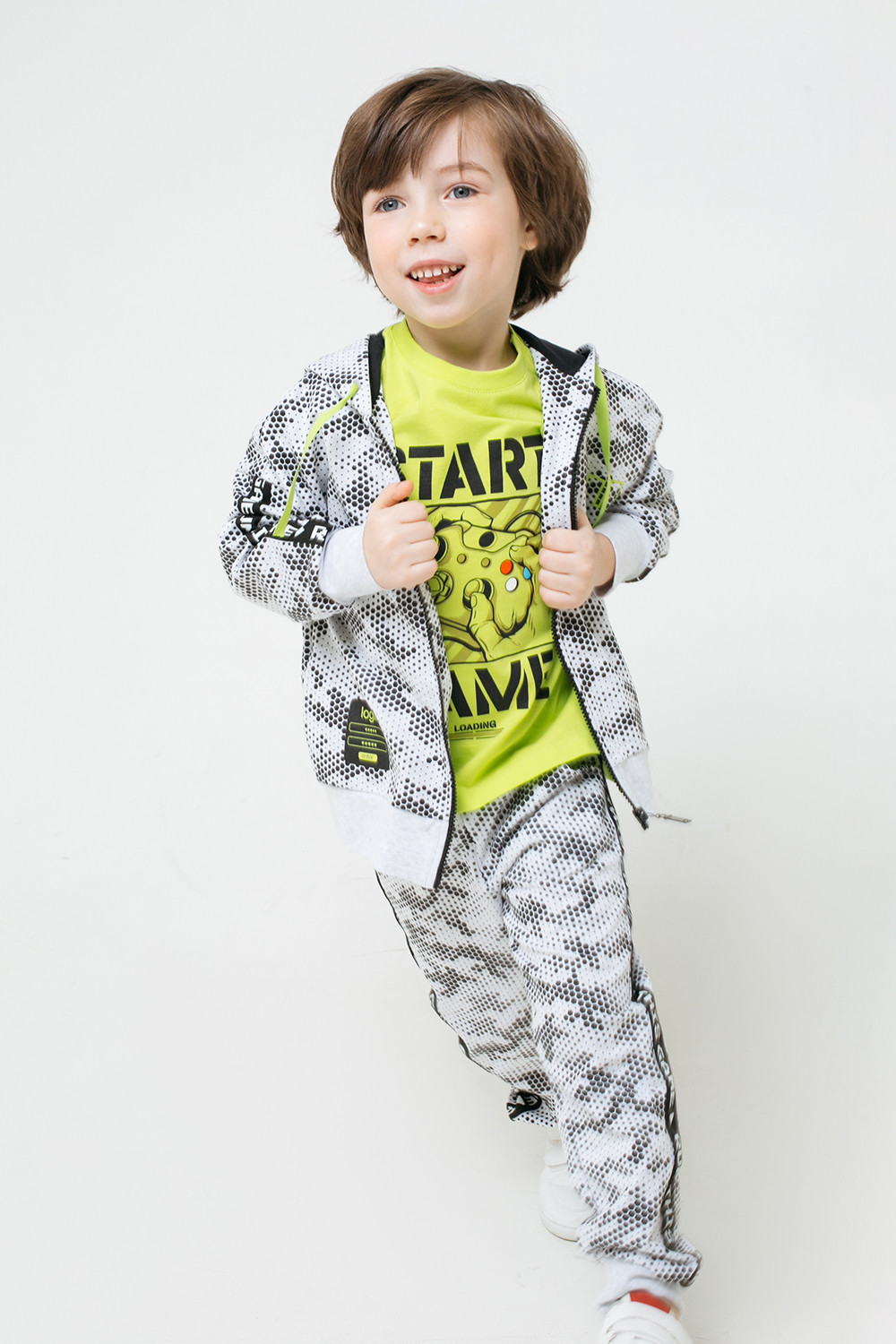 картинка Брюки для мальчика Crockid К 400050 светло-серый меланж, мозаика к1271 от магазина детских товаров ALiSa