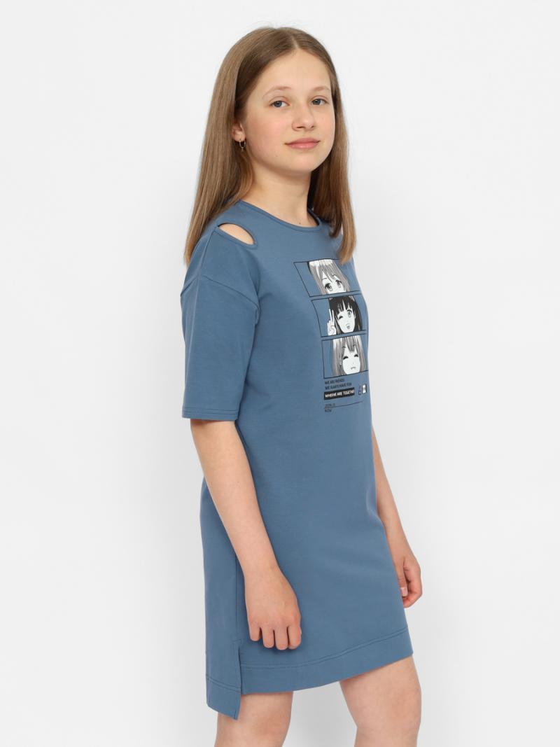 картинка Платье для девочки Cherubino CSJG 63593-48-379 Темно-серый от магазина детских товаров ALiSa