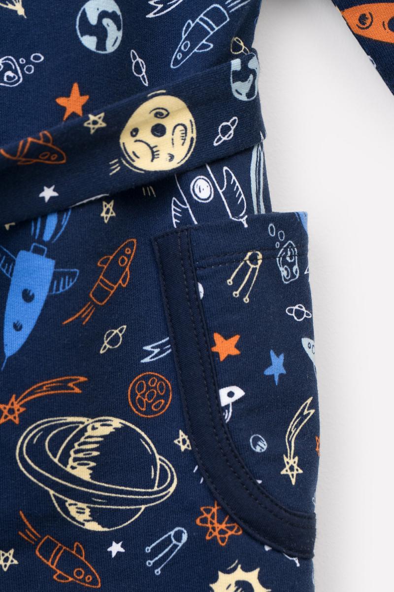 картинка Халат для мальчика Crockid К 5763 глубокий синий, космические ракеты от магазина детских товаров ALiSa