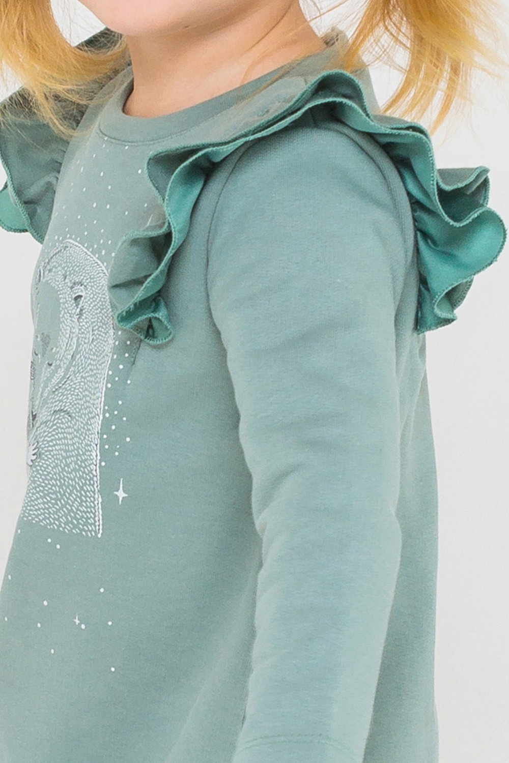 картинка Платье для девочки Crockid КР 5552 серо-зеленый к217 от магазина детских товаров ALiSa