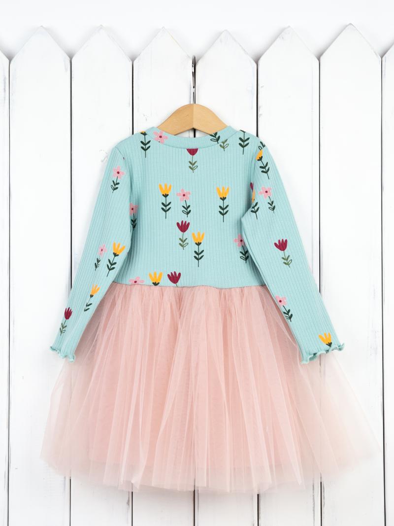 картинка Платье для девочки Baby Boom С229/1-К Б106 Лапша цветы на мяте розовом от магазина детских товаров ALiSa