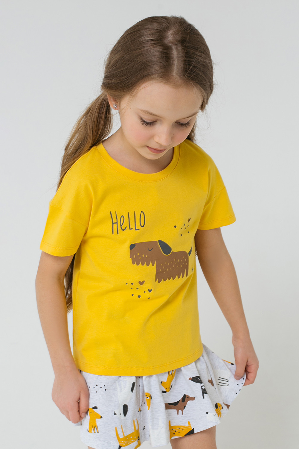 картинка Юбка для девочки Crockid К 7097 темно-серый, горошки к1272 от магазина детских товаров ALiSa