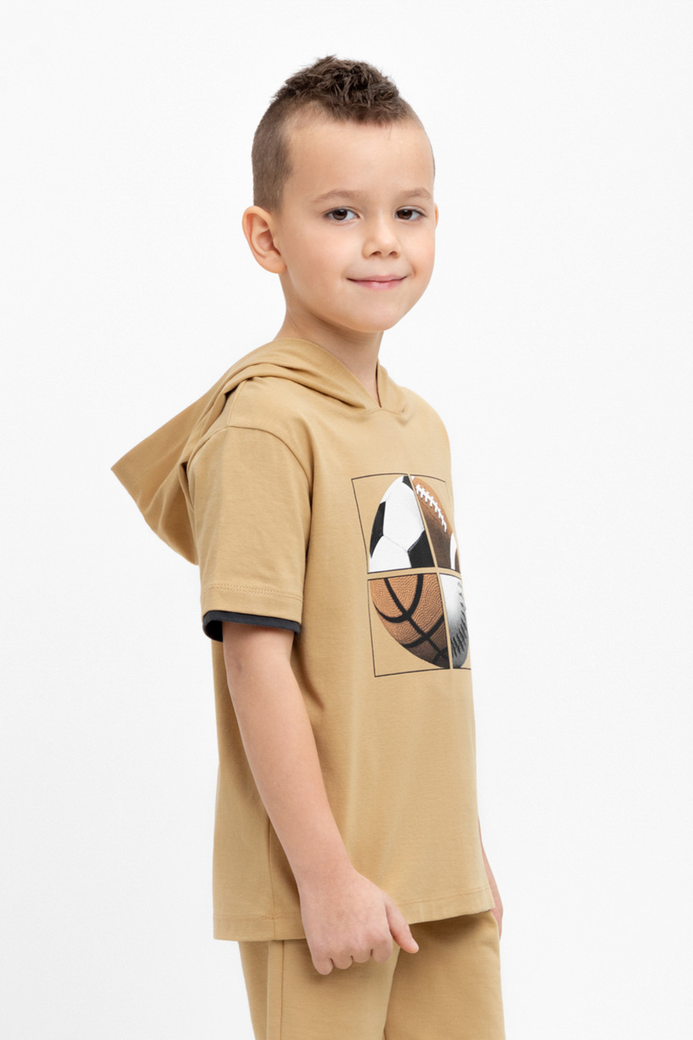 картинка Футболка для мальчика Crockid КР 302305 светло-коричневый к440 от магазина детских товаров ALiSa