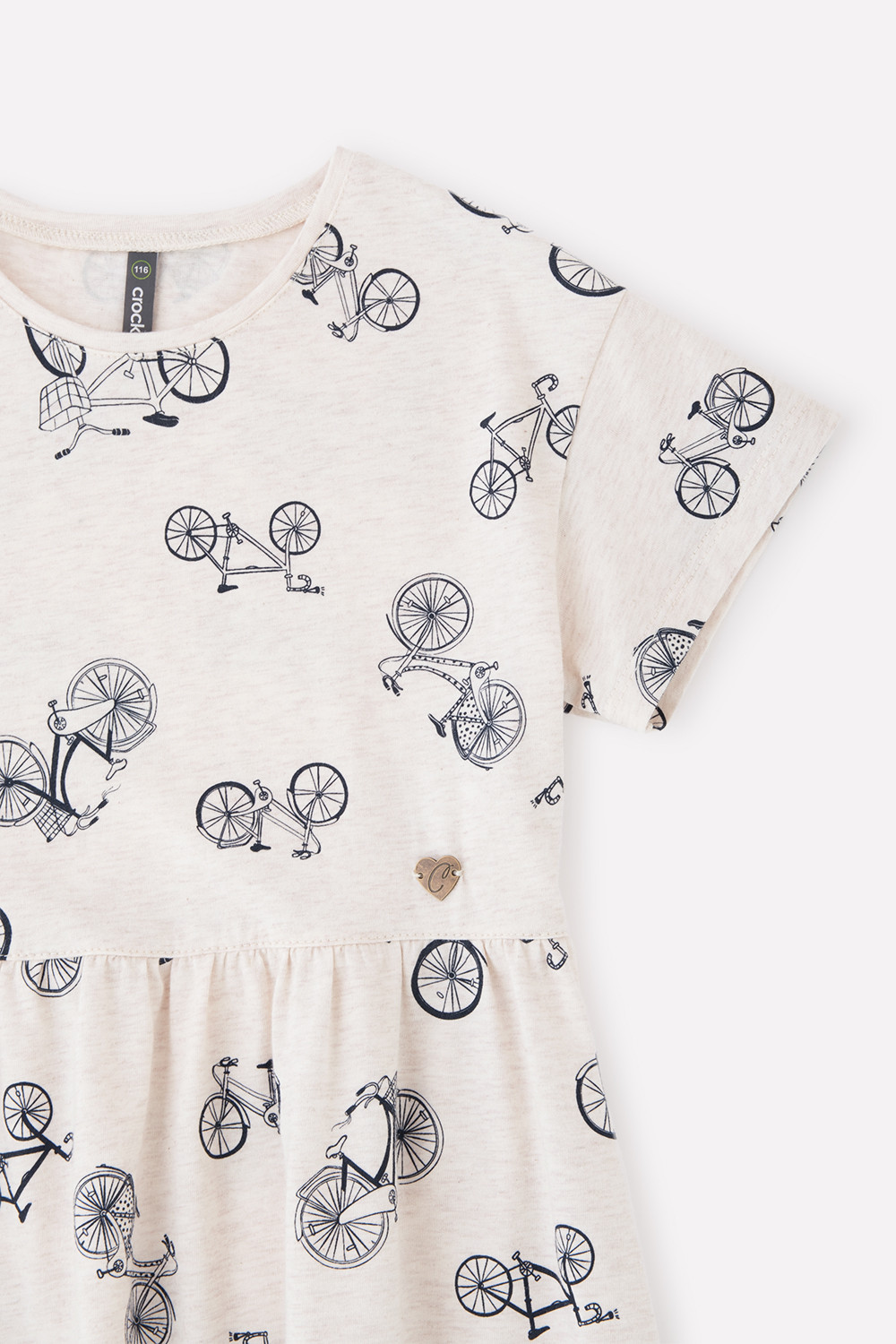 картинка Платье для девочки Crockid КР 5748 светло-бежевый меланж, велосипеды к339 от магазина детских товаров ALiSa