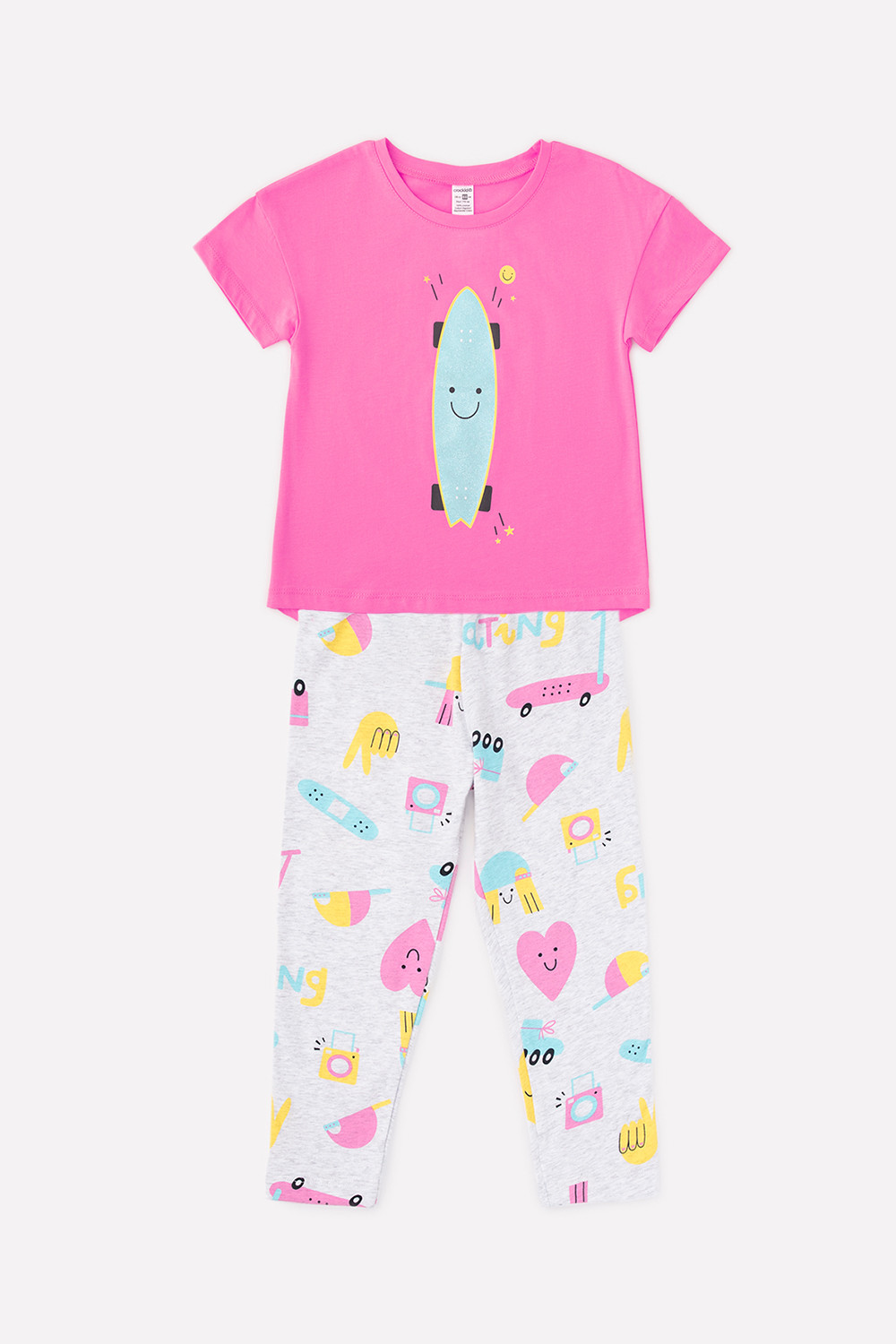 картинка Пижама для девочки Crockid К 2748 розовый + светло-серый меланж к1258 от магазина детских товаров ALiSa
