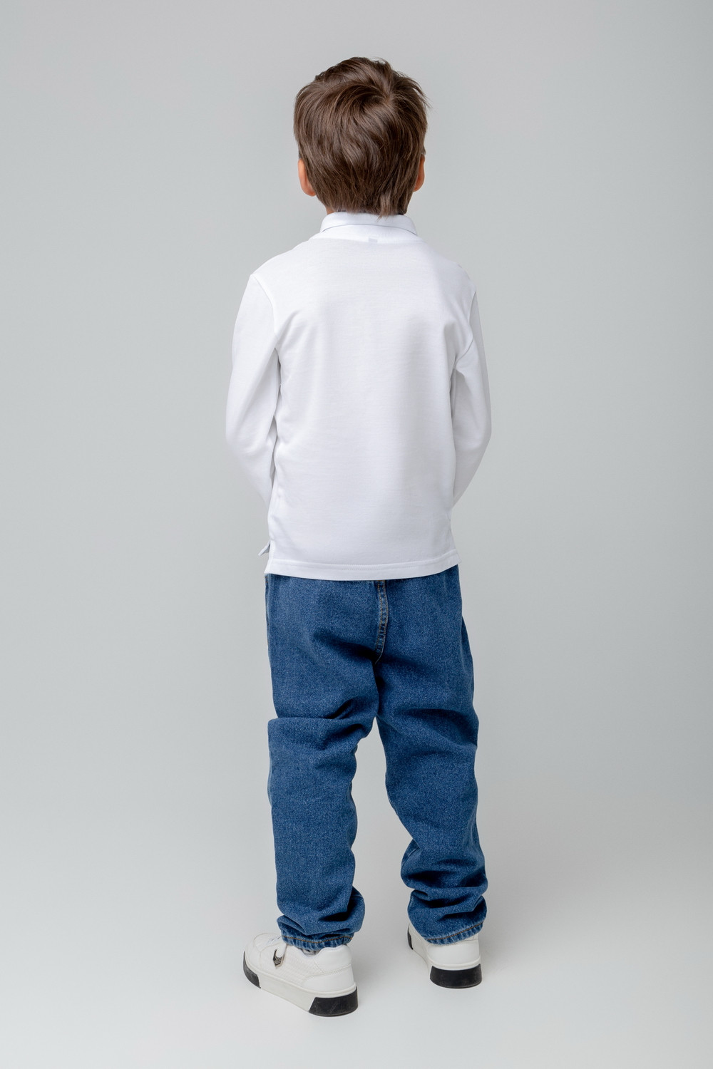 картинка Джемпер с воротником поло для мальчика Crockid К 302109-1 белый от магазина детских товаров ALiSa