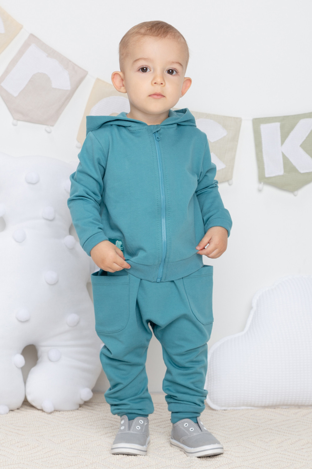 картинка Брюки для мальчика Crockid КР 400527 холодный изумруд к390 от магазина детских товаров ALiSa