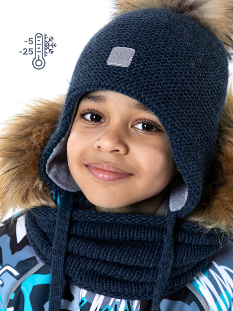 картинка Снуд зимний для мальчика NIKASTYLE 17з10323 джинсовый от магазина детских товаров ALiSa