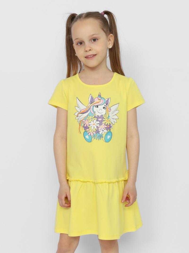 картинка Платье для девочки Cherubino CSKG 63561-30-372 Желтый от магазина детских товаров ALiSa