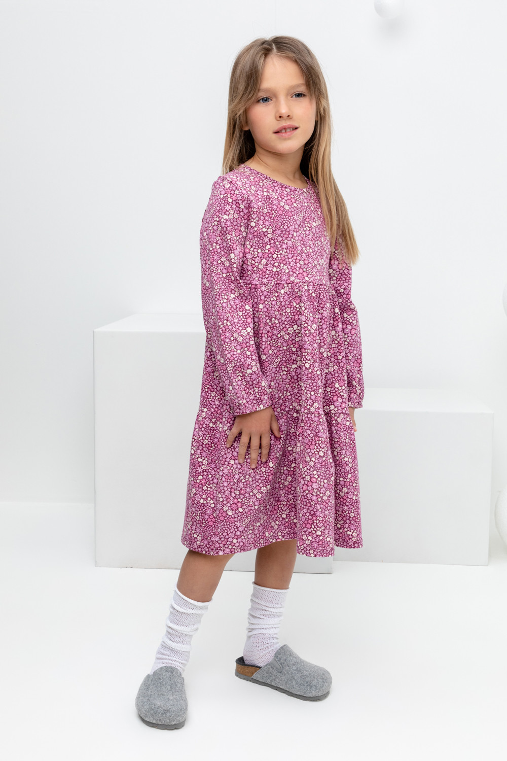 картинка Платье для девочки Crockid КР 5770 насыщенная клюква, осенний сад к405 от магазина детских товаров ALiSa