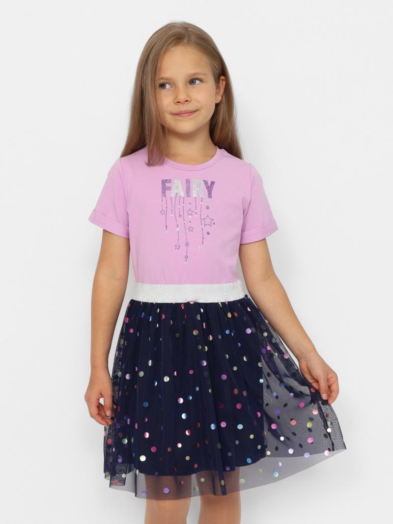 картинка Платье для девочки Cherubino CWKG 63635-41 Темно-синий от магазина детских товаров ALiSa