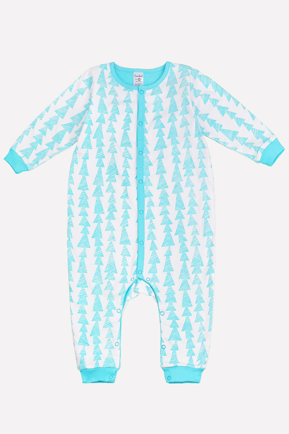 картинка Комбинезон для мальчика Crockid К 6231 бирюзово-голубая полоска-елочка от магазина детских товаров ALiSa