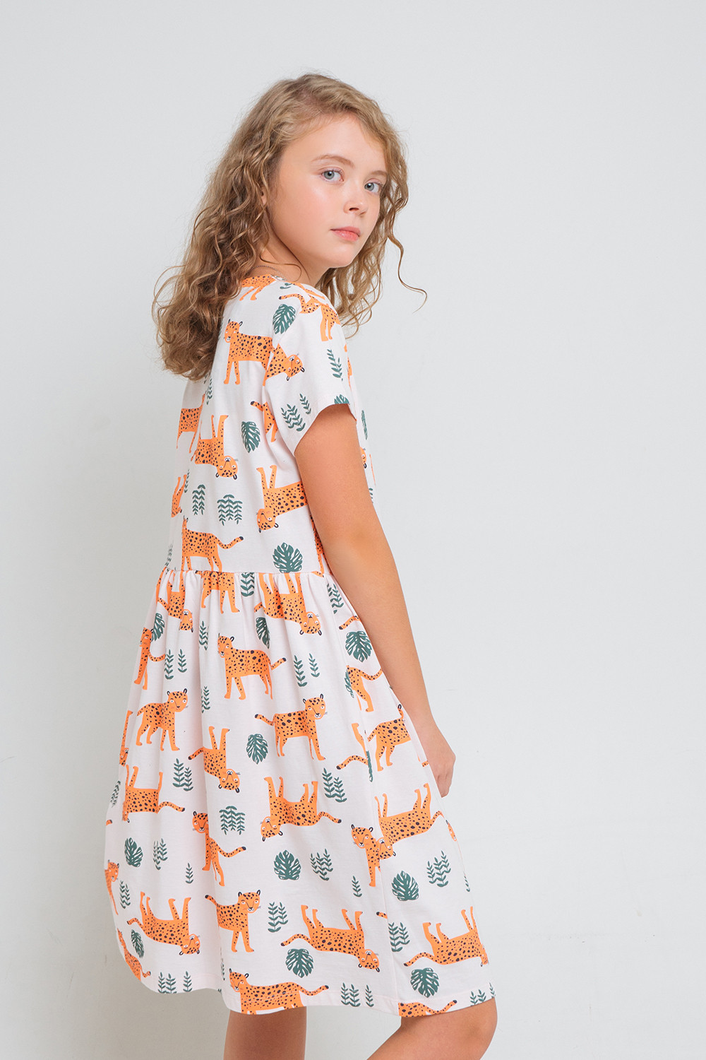 картинка Платье для девочки КБ 5698 светло-розовый, леопарды к51 от магазина детских товаров ALiSa
